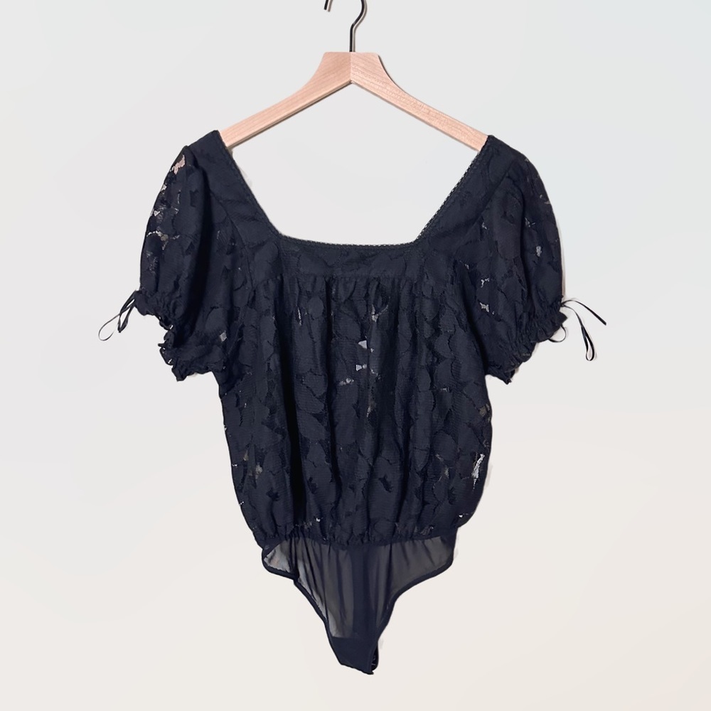 Free People Intimately Super Rare XS Black Lace Bodysuit